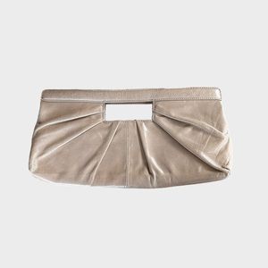 Alfani Classic Leather Clutch, Tan